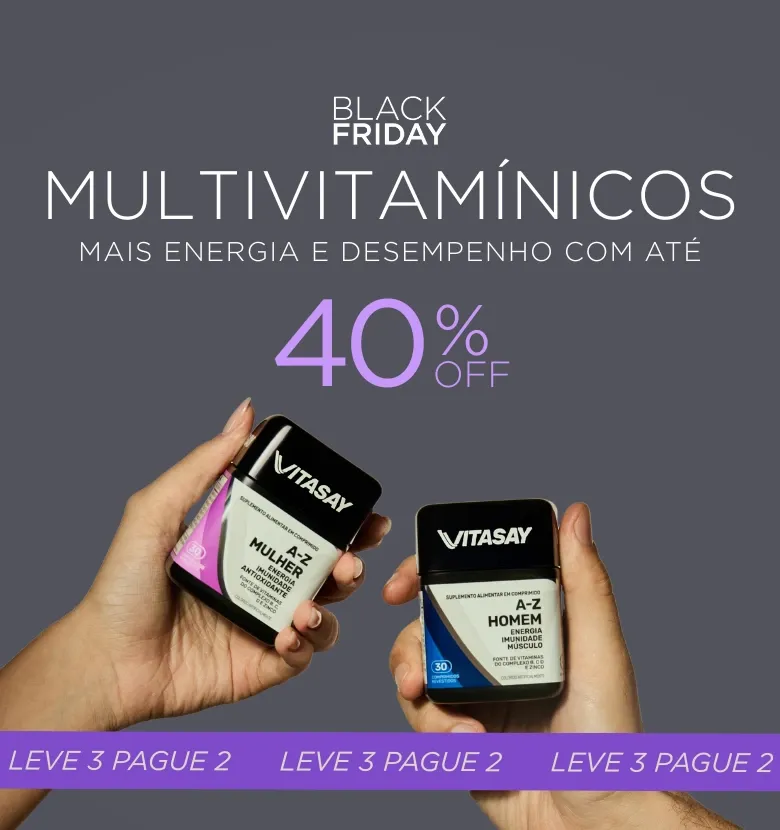 Descontos de até 40% em A-Z Homem e A-Z Mulher na Black Friday com promoção leve 3 pague 2.