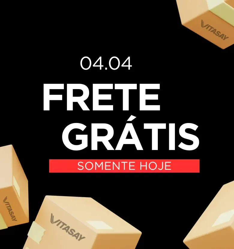Banner promocional de Vitasay falando da promoção de 04 do 04 frete grátis em todo o site