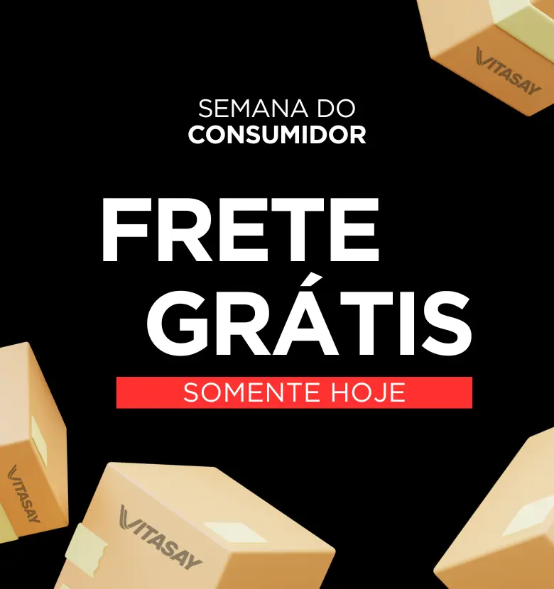 Banner promocional de Vitasay sobre o Frete Grátis no Site todo até domingo.