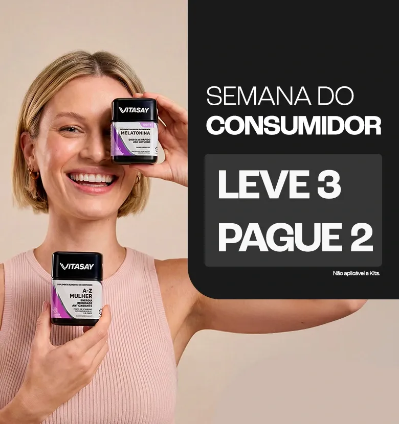 Banner descritivo da promoção de leve mais pague menos, onde você paga o valor de dois produtos e leva três