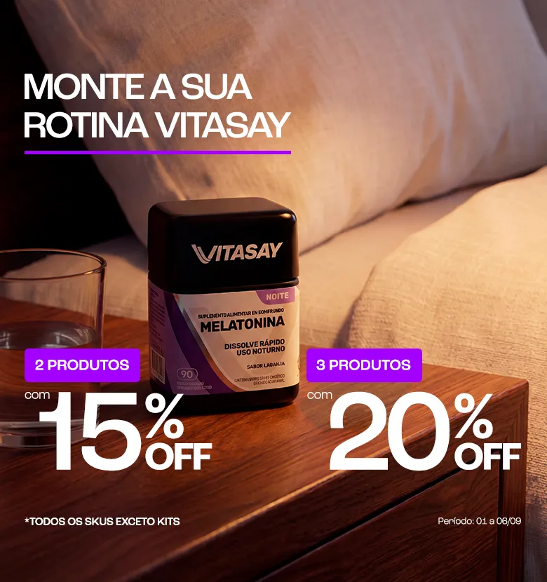 Banner destacando a promoção de 2 produtos com 15% Off ou 3 produtos com 20% Off.